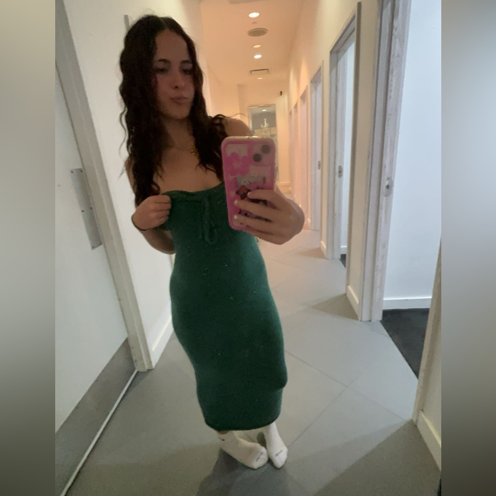 Elegant Green Strapless Dress